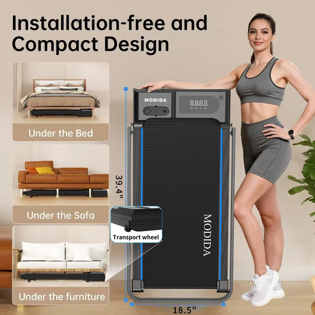 Modida Walking Pad Treadmill Under Desk Foldable Quiet Motor