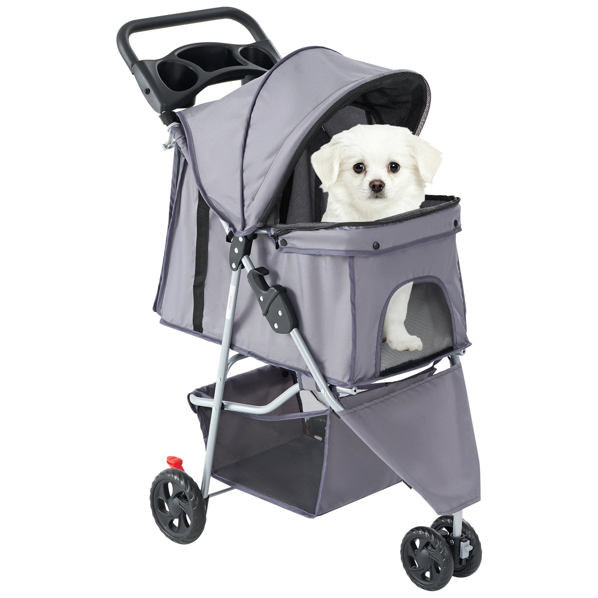 Foldable Three Wheel Pet Stroller For Small Dogs Daily Use