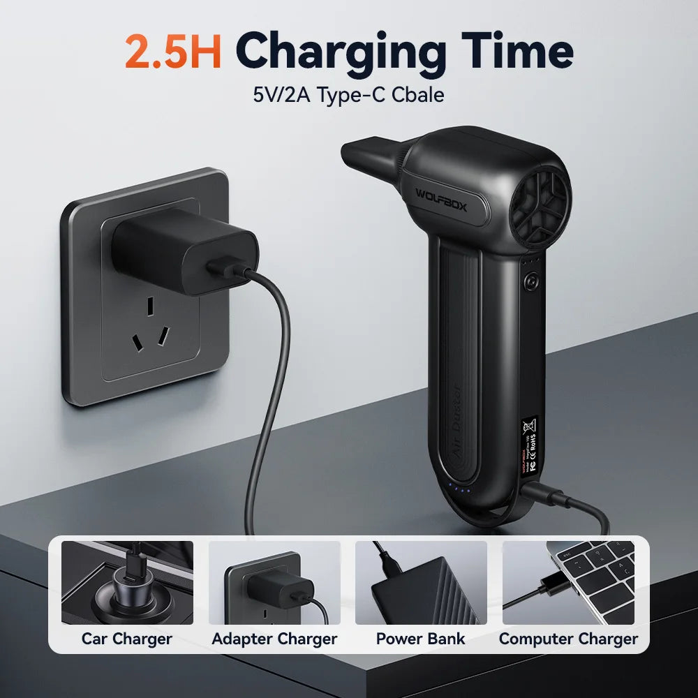 WOLFBOX Cordless Air Blower And Duster For Home And Car