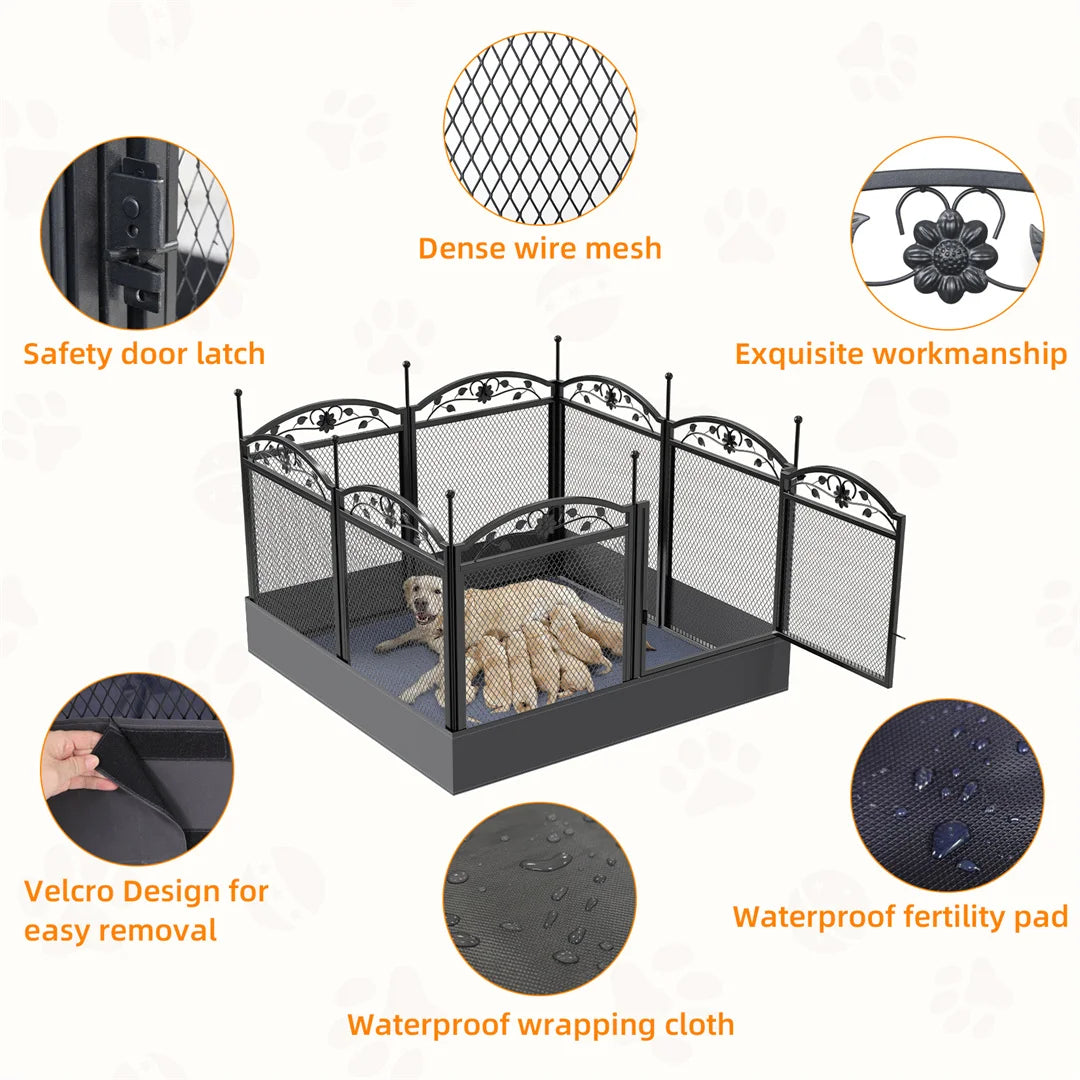 Bingopaw Heavy Duty Metal Dog Playpen Sturdy Durable Pet Enclosure