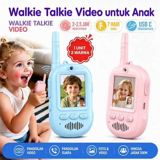 Rechargeable Kids Walkie Talkies Featuring Interactive Video Display Screen