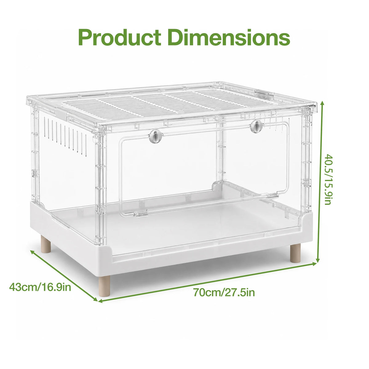 Foldable Acrylic Reptile Terrarium With Clear Ventilation For Pets