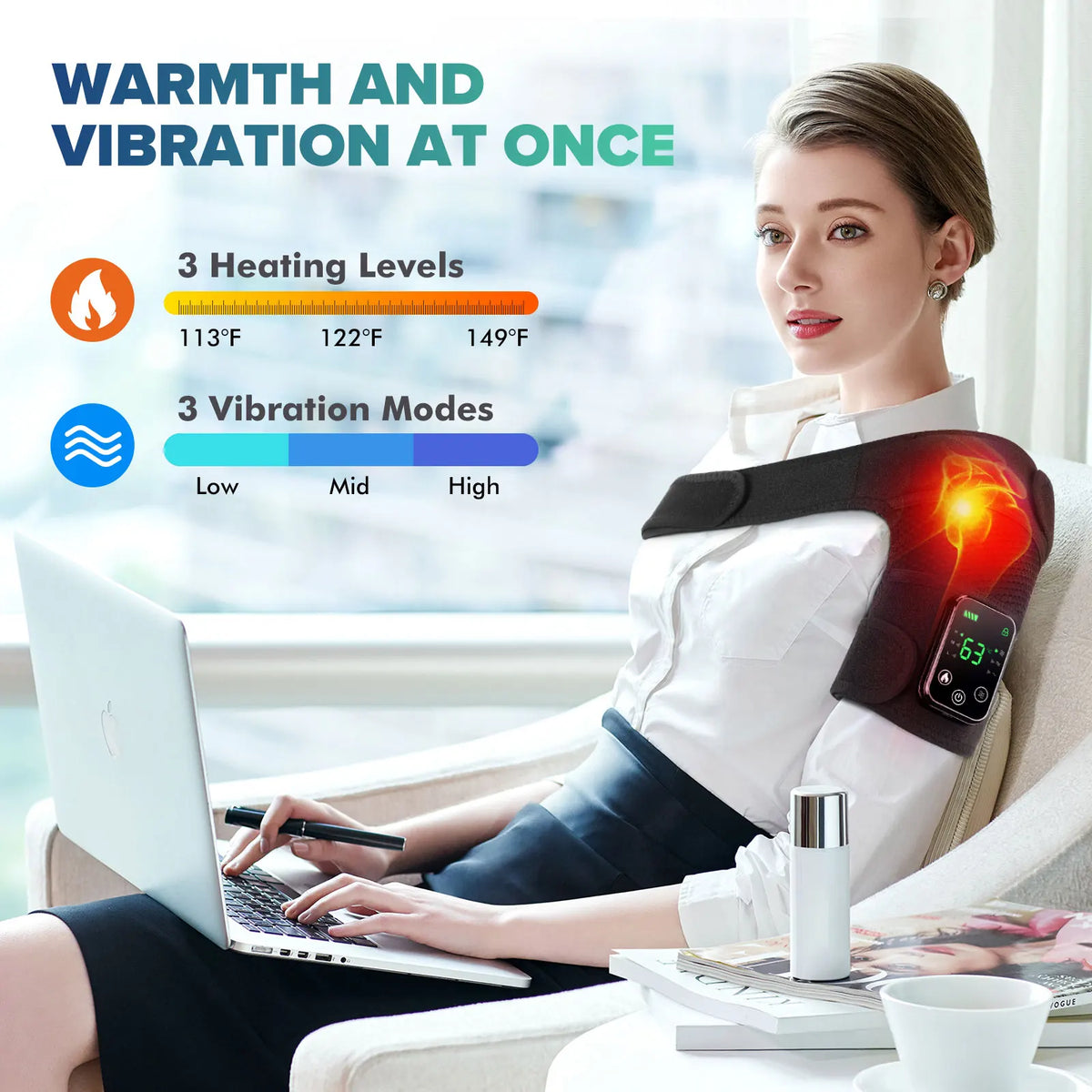 Hailicare Cordless Heated Knee Massager With Vibration Therapy