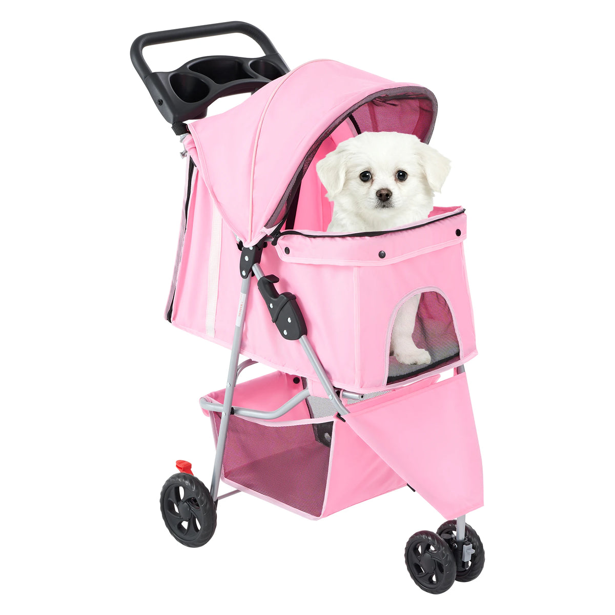 Foldable Three Wheel Pet Stroller For Small Dogs Daily Use