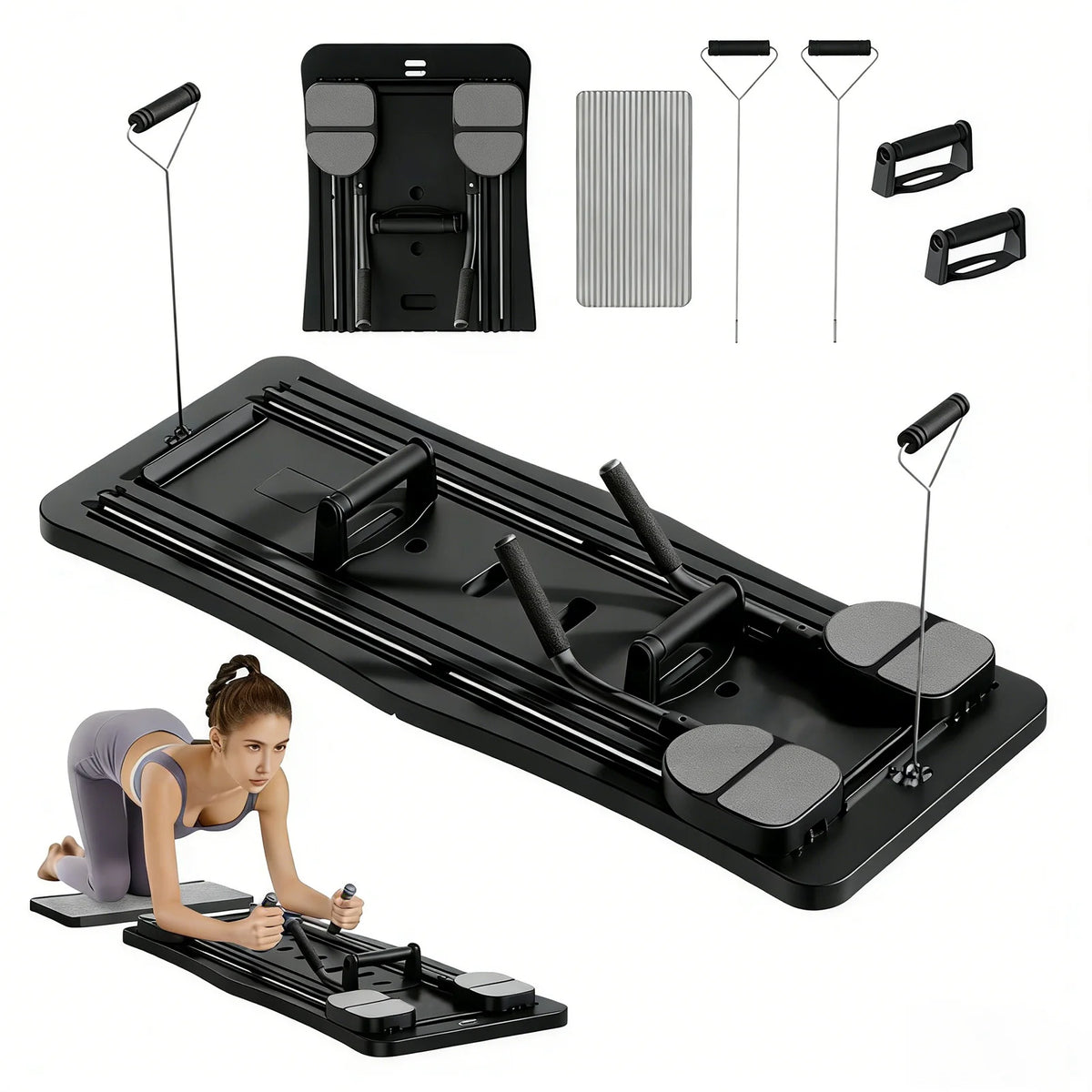Foldable Home Workout Board With Core Trainer And Resistance Bands