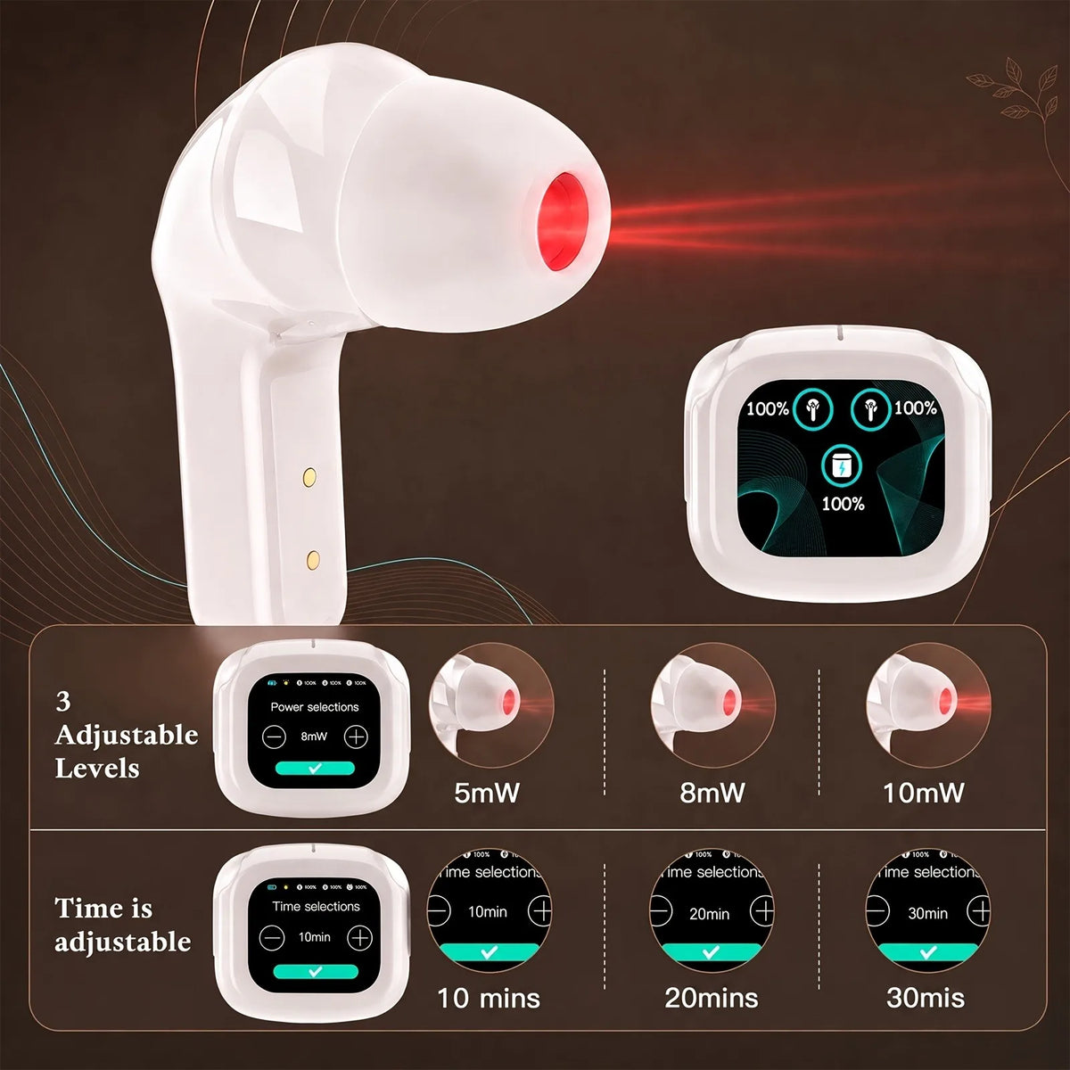 KTS Cordless Red Light Ear Care And Therapy Device