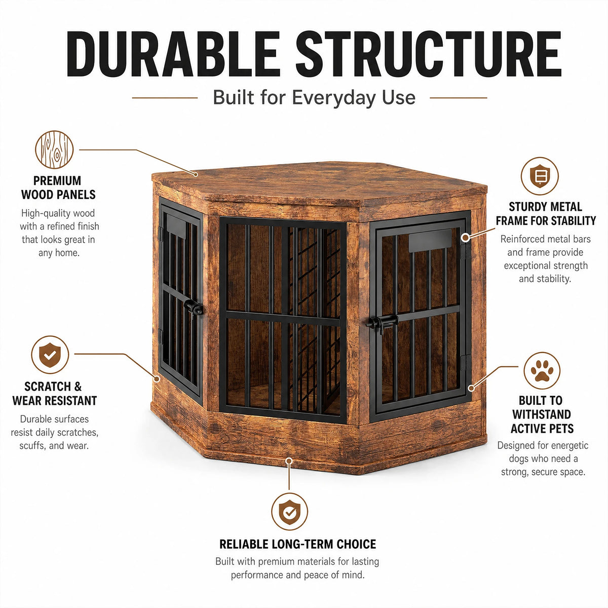 Modern Corner Dog Crate Furniture Decorative Pet TV Stand