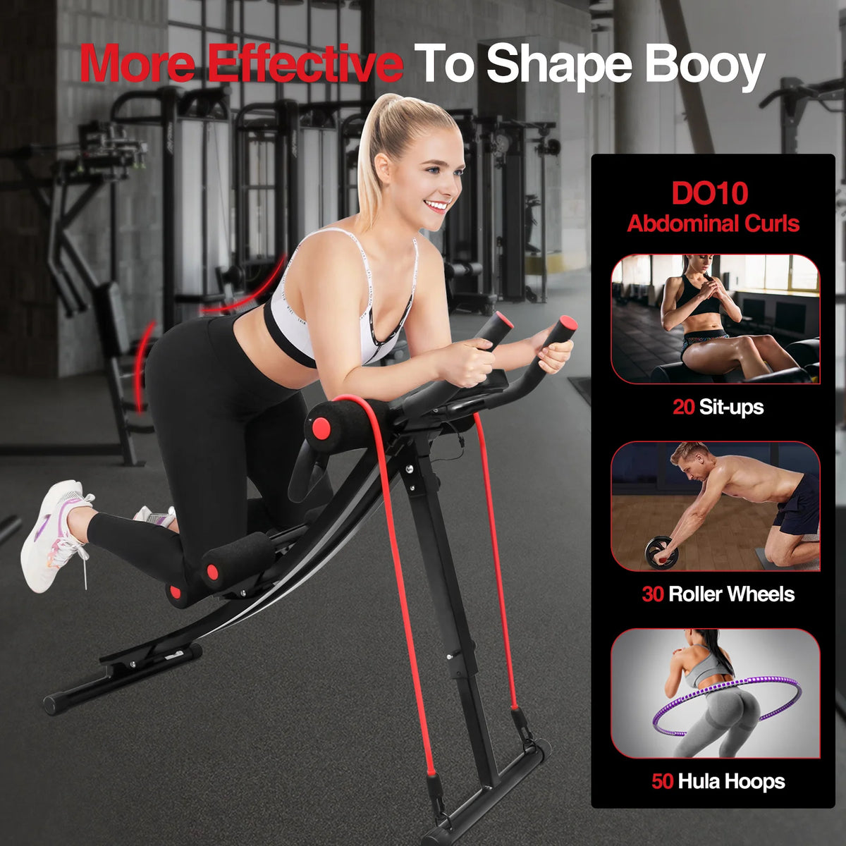 Foldable Ab Machine with LCD Display Core and Abdominal Trainer