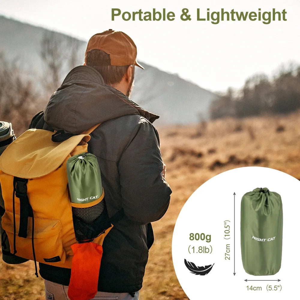 Night Cat Inflatable Sleeping Pad With Foot Pump For Camping