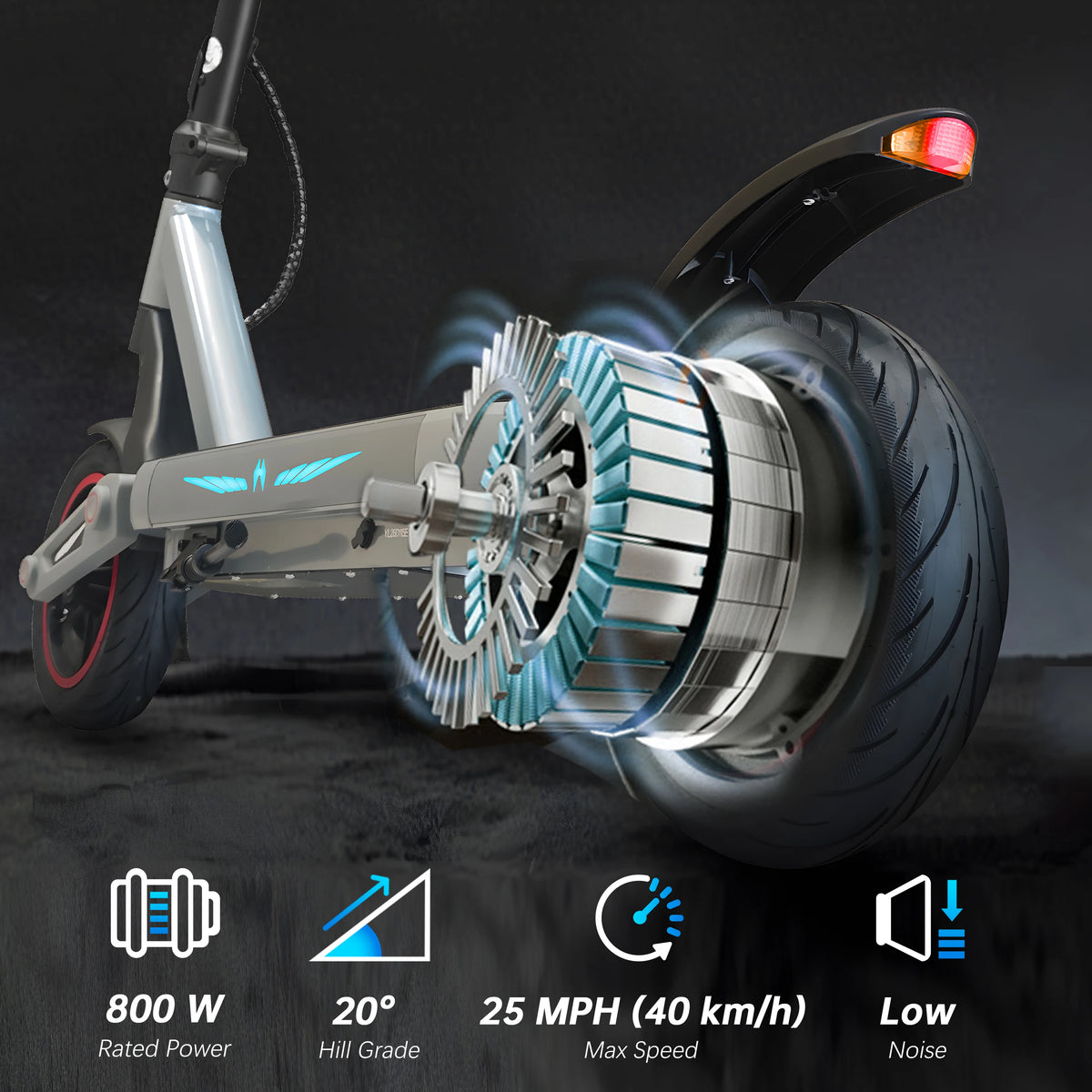 ZWHEEL E12 Plus Electric Scooter 800W Peak 25 MPH Range