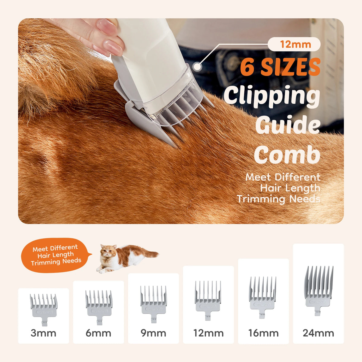 Low Noise Pet Grooming Vacuum Kit With Clipper Attachment