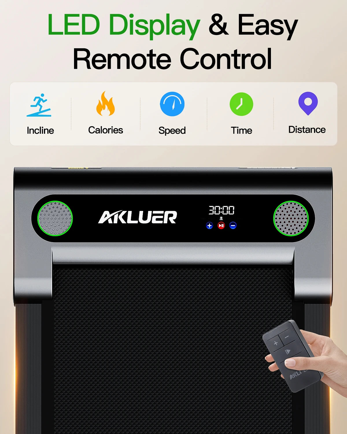 Akluer Portable Under Desk Treadmill With Led Display And Incline