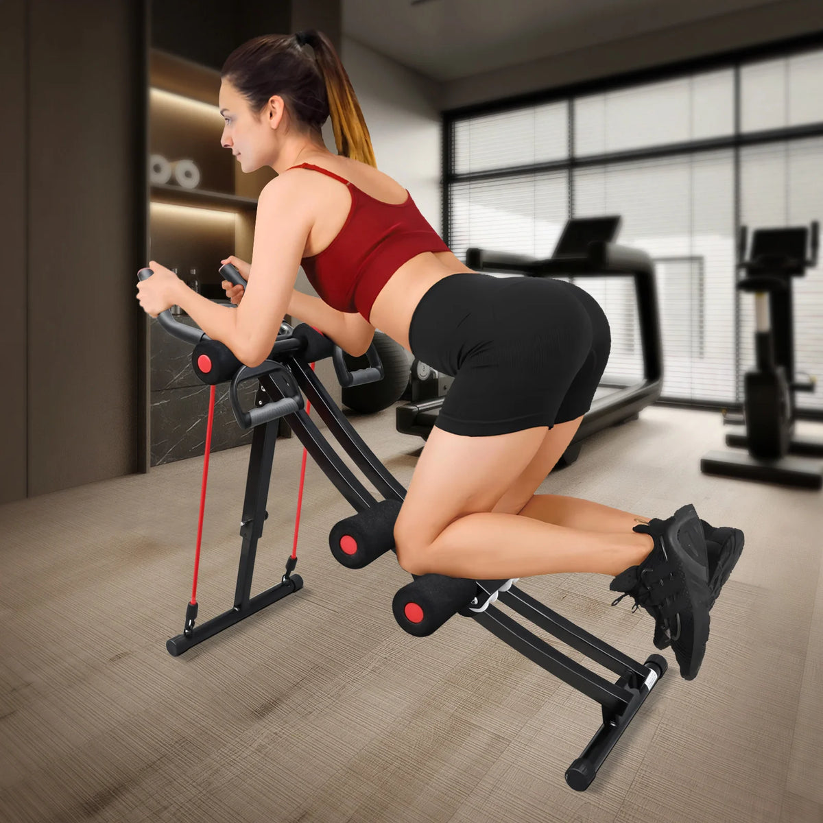 Foldable Ab Machine with LCD Display Core and Abdominal Trainer