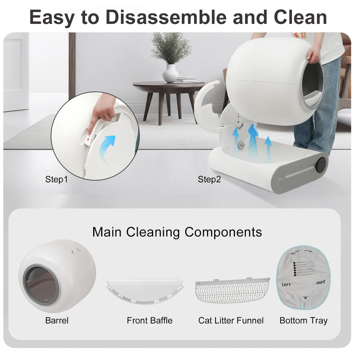 DOEL Automatic Self Cleaning Cat Litter Box With App Control