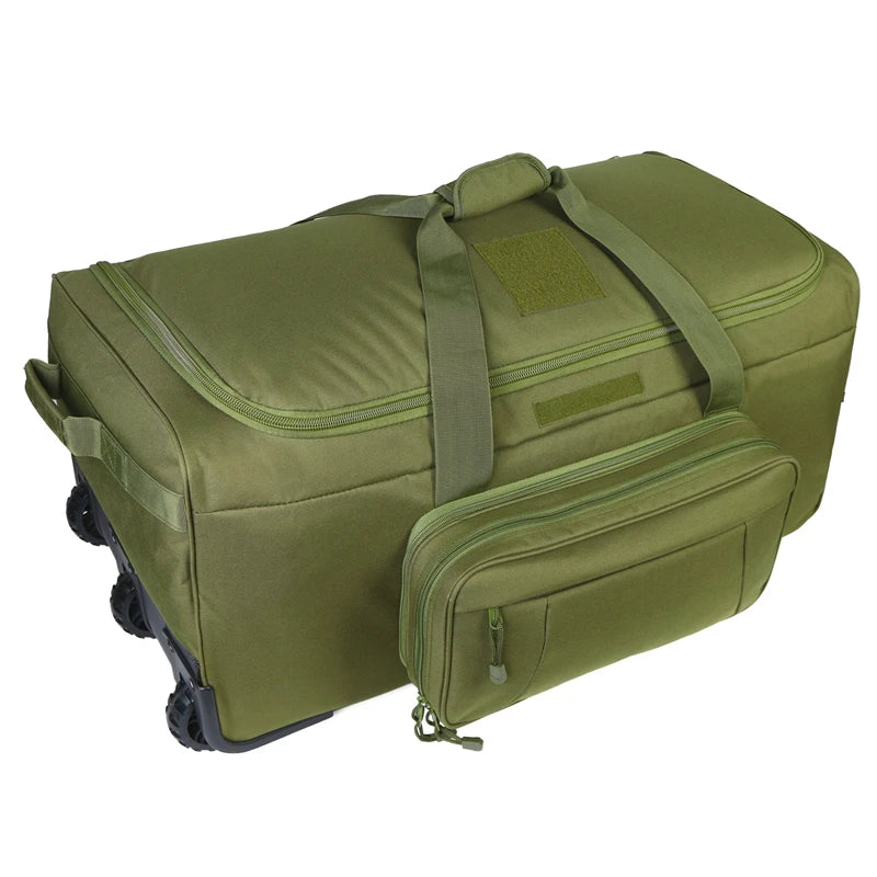 Q Brand Wheeled Tactical Duffel Bag For Heavy Camping Gear