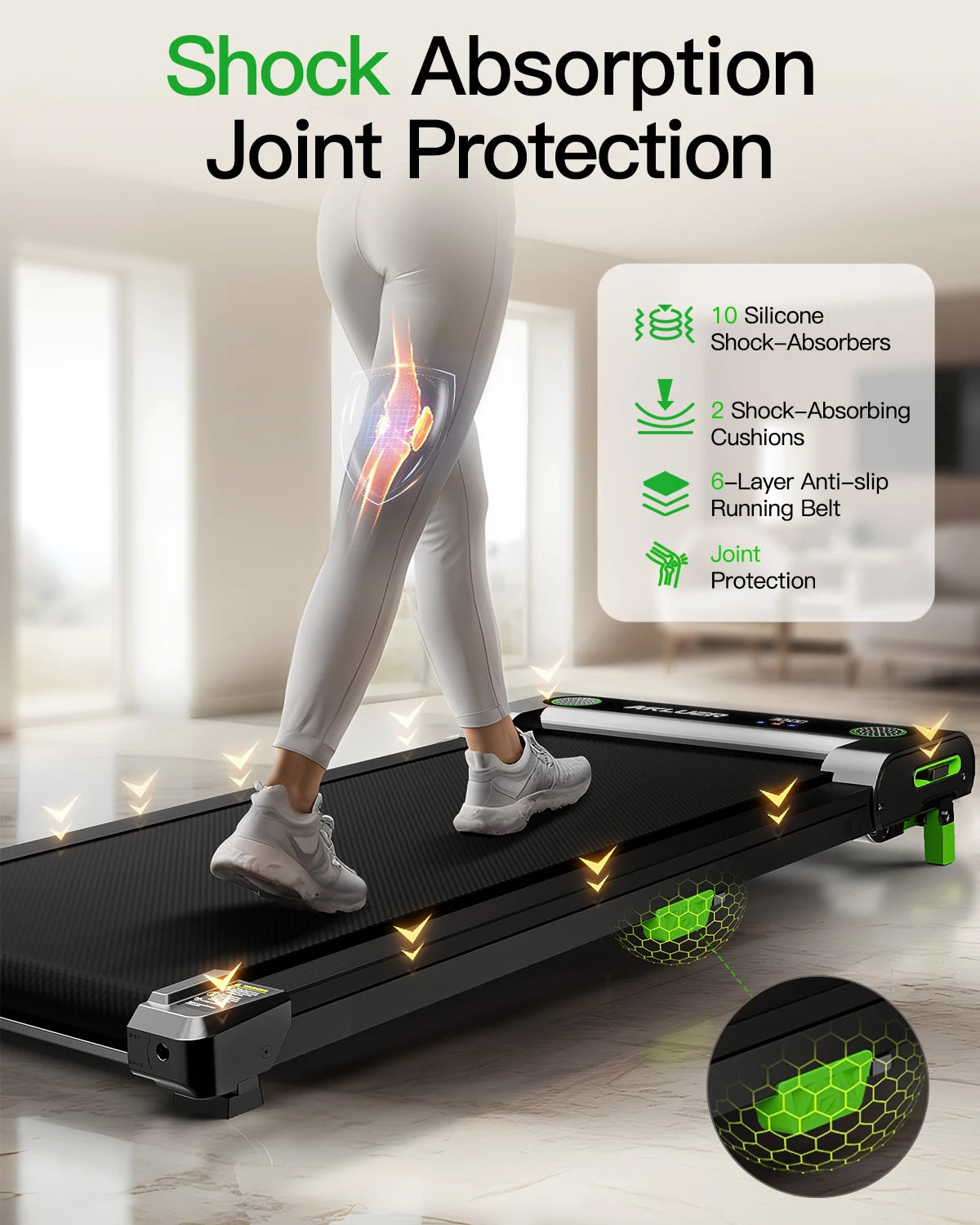 Akluer Portable Under Desk Treadmill With Led Display And Incline