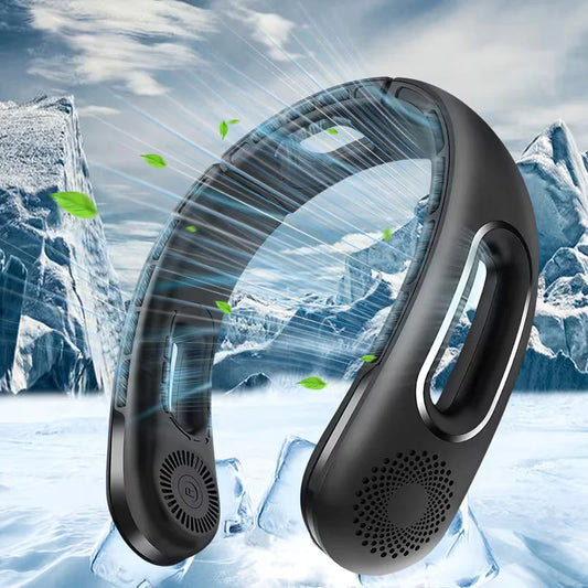 Portable USB Rechargeable Bladeless Neck Fan With Four Speed Settings