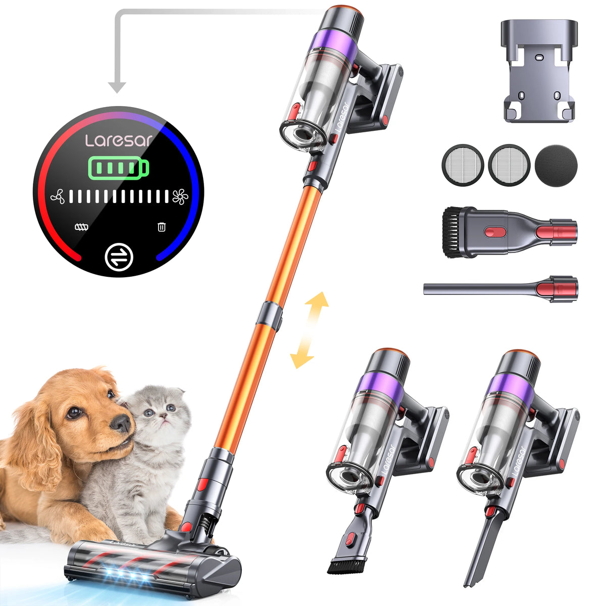 LARESAR Elite 8 Handheld Cordless Vacuum With HEPA Filter
