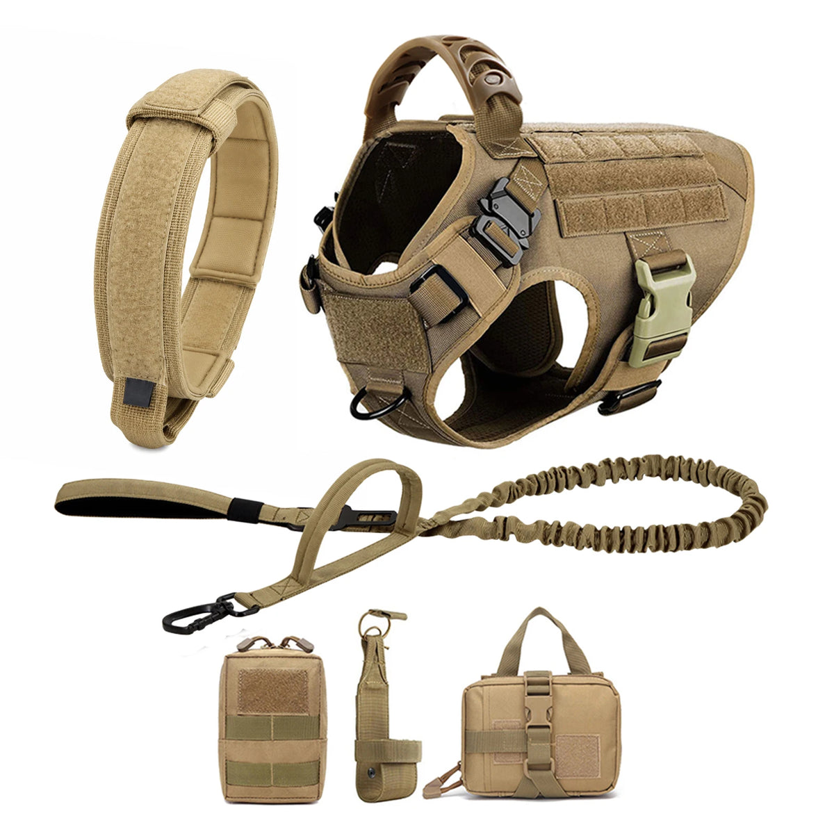 PetraVel Padded Nylon Dog Harness Leash Set For Safe Walking