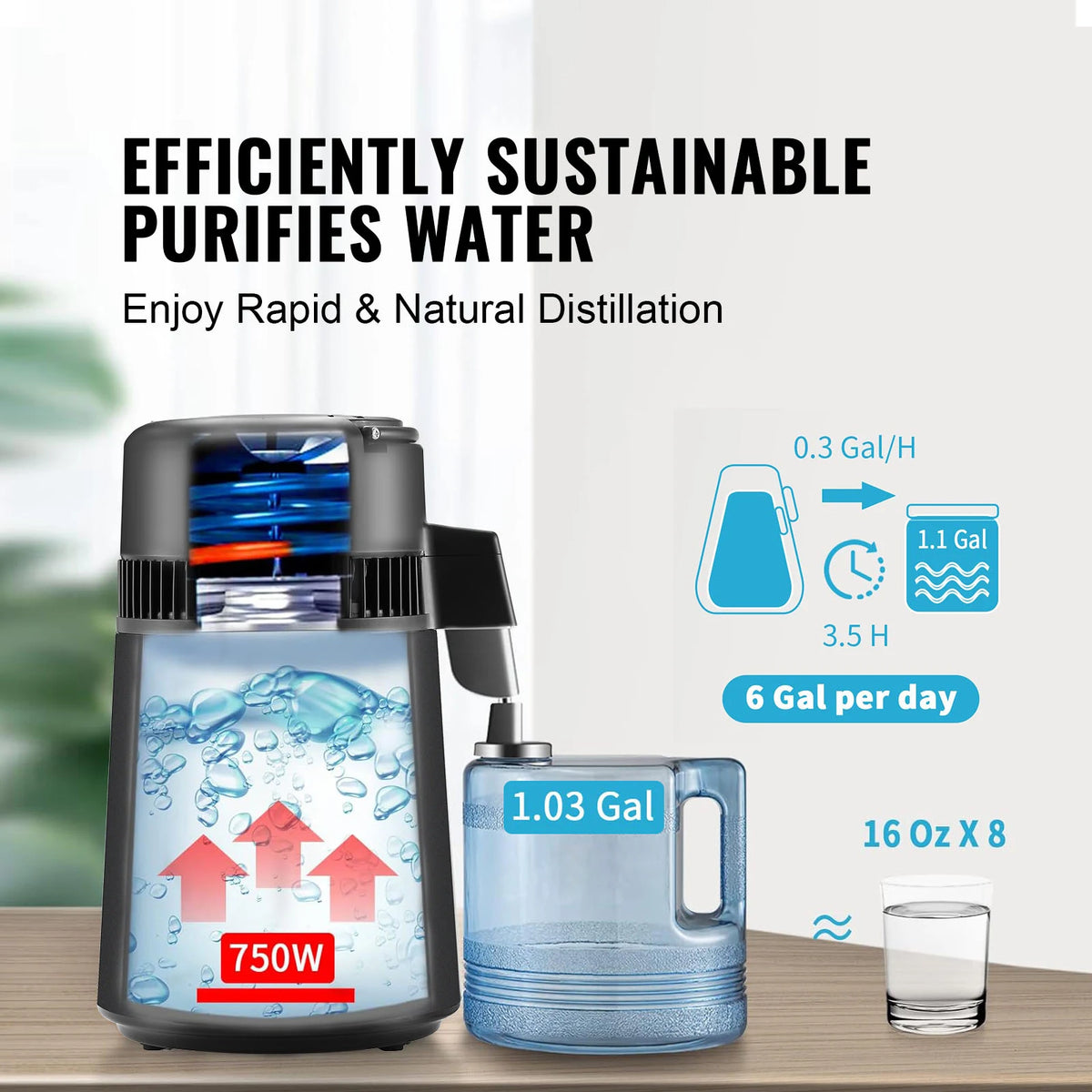 SucceBuy Countertop Water Distiller And Pure Water Purifier for Home Use