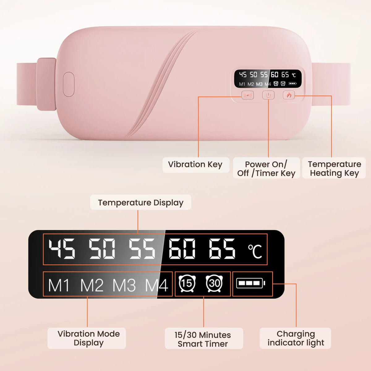 Pastsky 5 Modes Electric Heating Vibration Waist Massage Belt