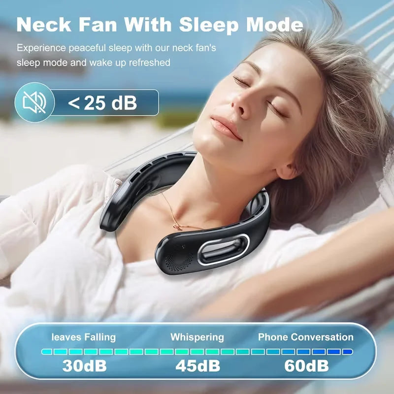 Portable USB Rechargeable Bladeless Neck Fan With Four Speed Settings