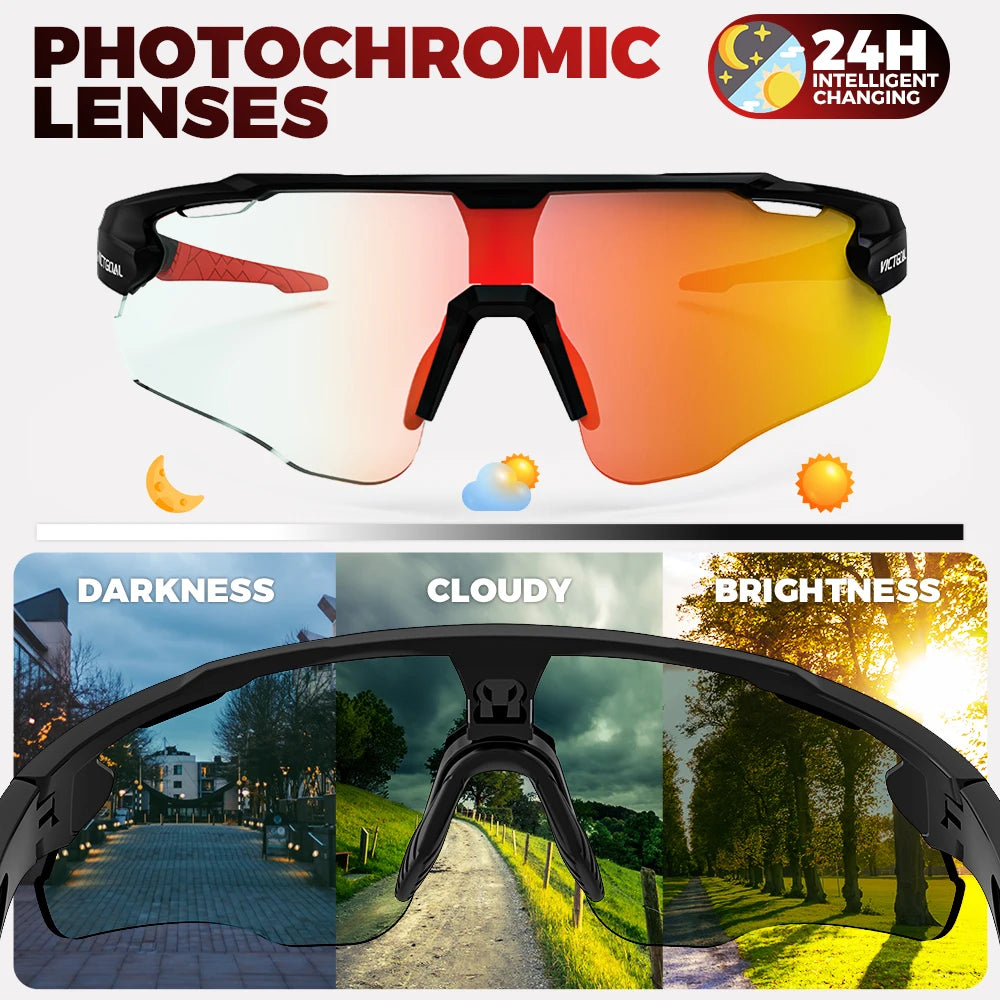 Victgoal Photochromic Cycling Sunglasses With UV400 Protection for Sports