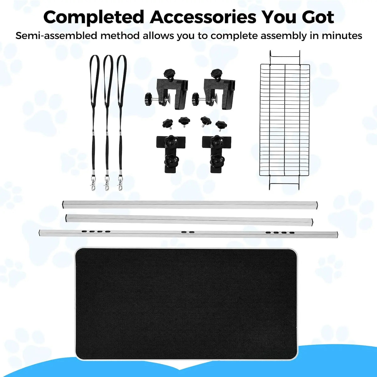 Garvee Stainless Steel Foldable Dog Grooming Table With Arm Basket