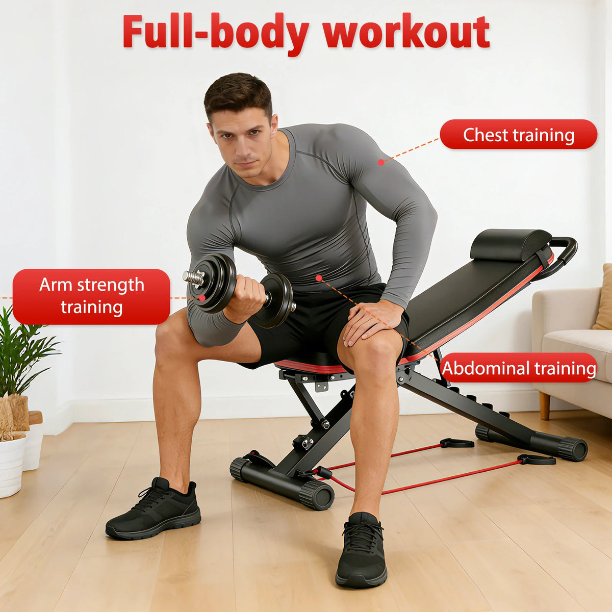 Pre Assembled Multi Functional Foldable Dumbbell Weight Bench