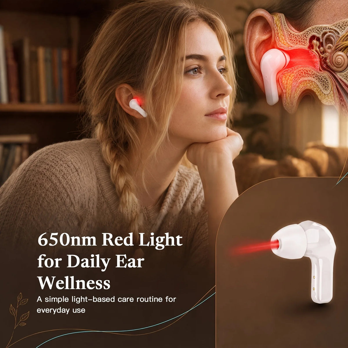 KTS Cordless Red Light Ear Care And Therapy Device