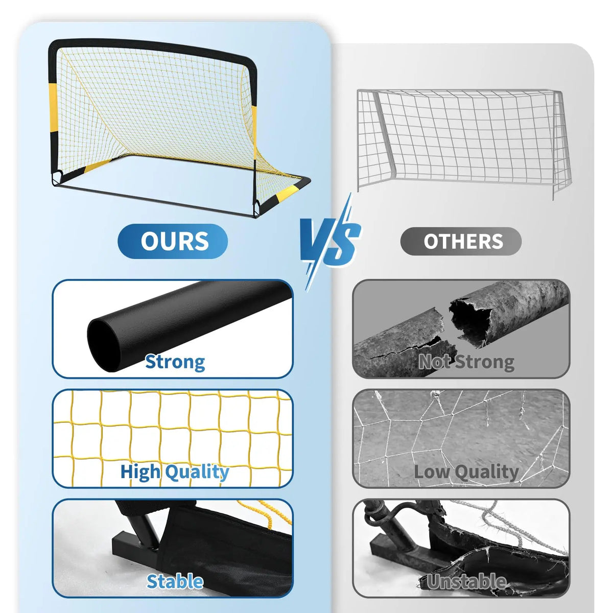 HiMISS Pop Up Soccer Goals Portable Youth Training Kit