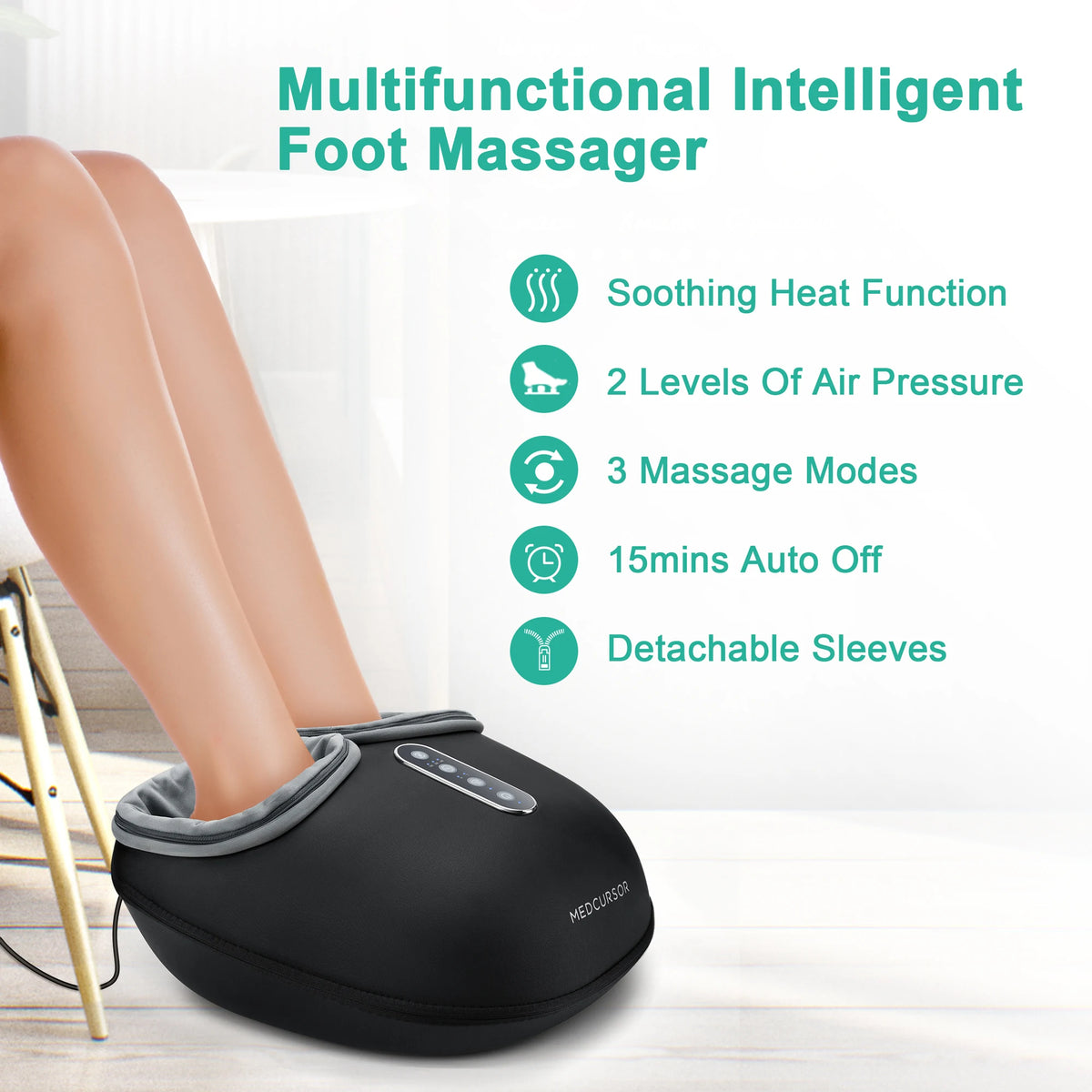 Medcursor Shiatsu Foot Massager With Heat For Muscle Relaxation