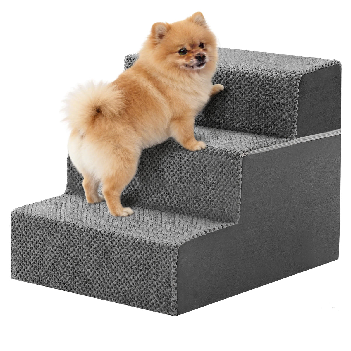 JHK Curved Foam Dog Stair Ramp For Easy Indoor Access