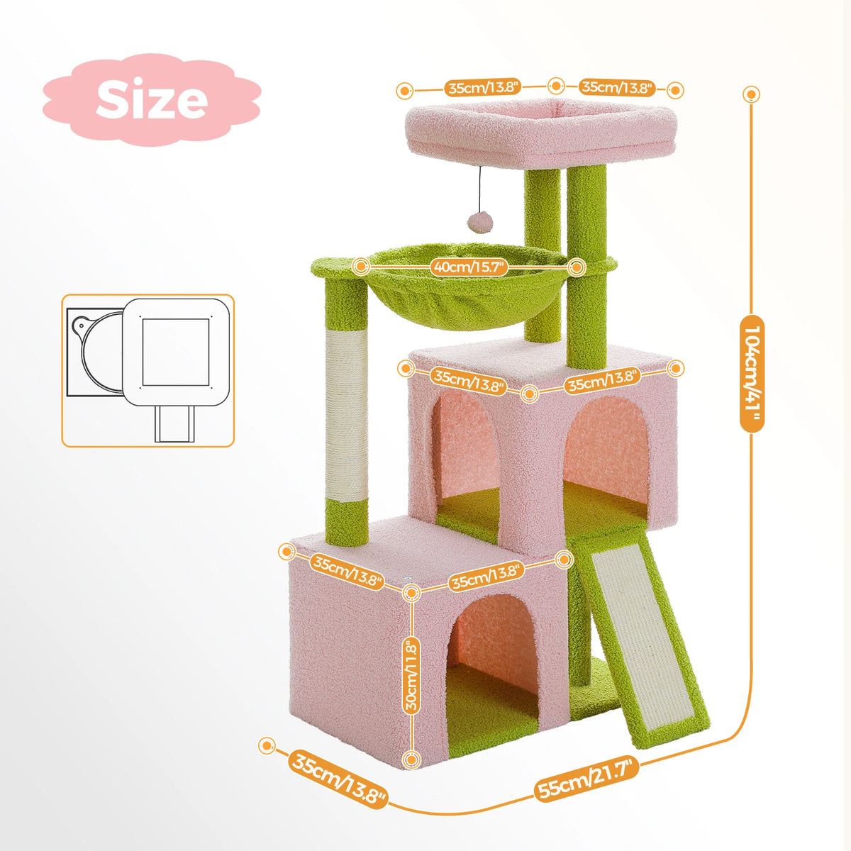 PAWZ Road Multi Level Cat Tower With Sisal Scratching Post