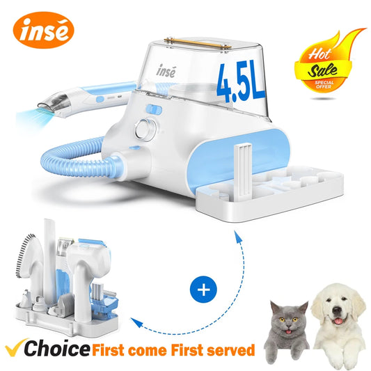 INSE P30 Cordless Dog Grooming Vacuum Low Noise Pet Clipper