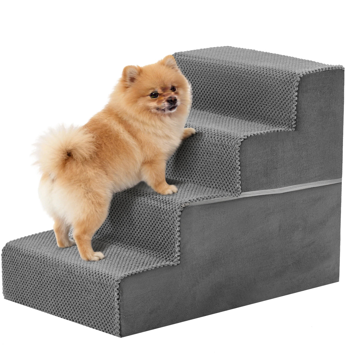 JHK Curved Foam Dog Stair Ramp For Easy Indoor Access