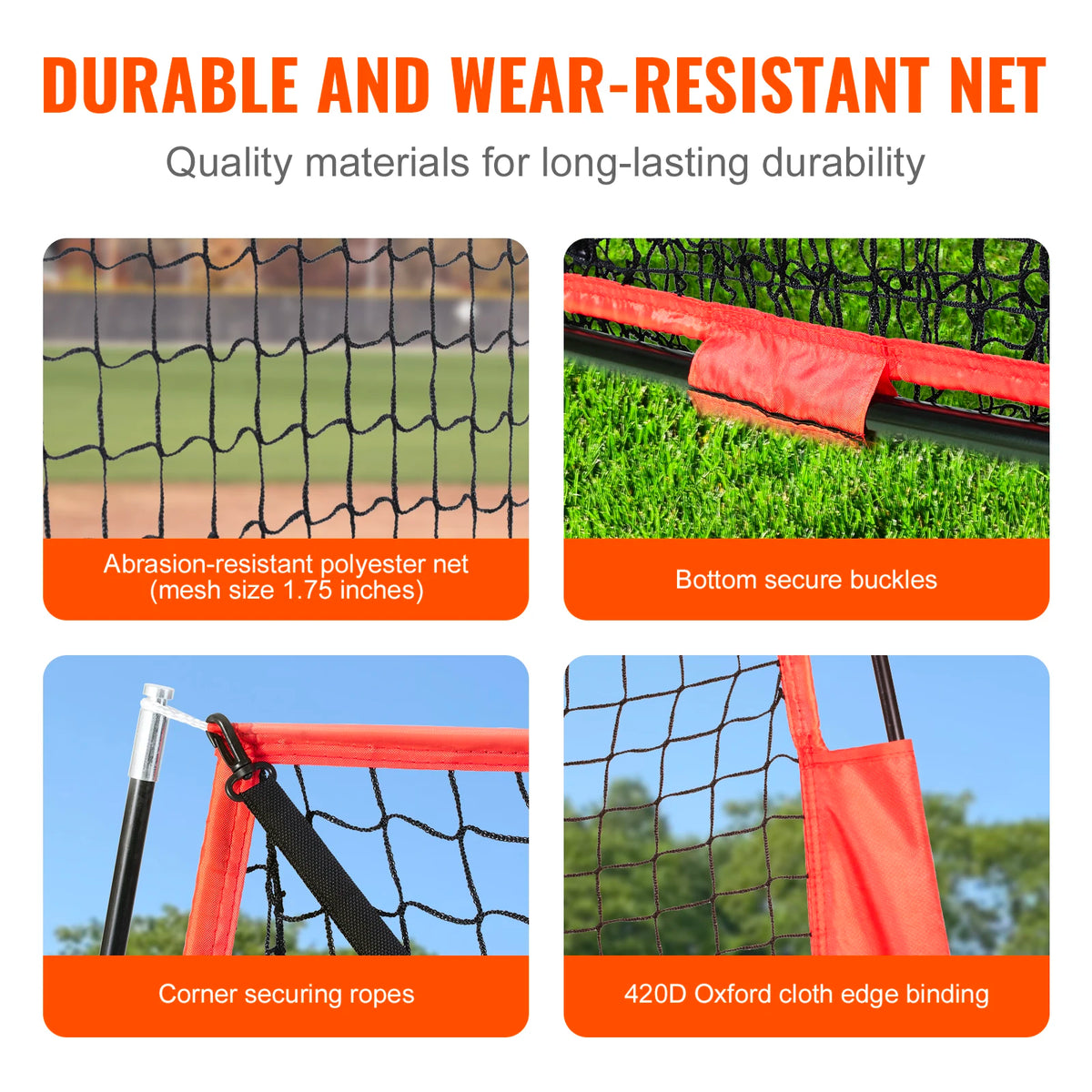 Portable Baseball Softball Backstop Net With Carry Bag Ball Collector