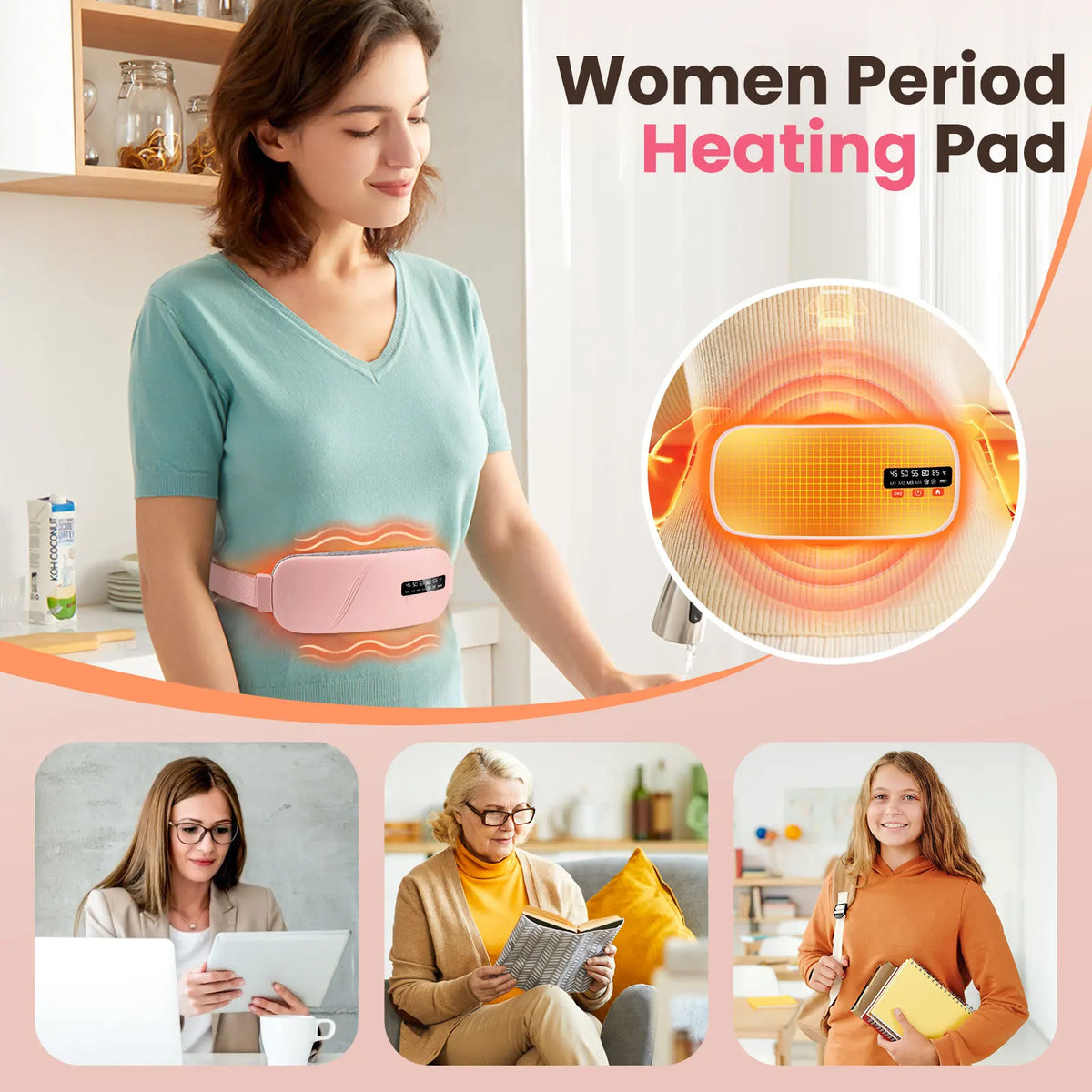 Pastsky 5 Modes Electric Heating Vibration Waist Massage Belt