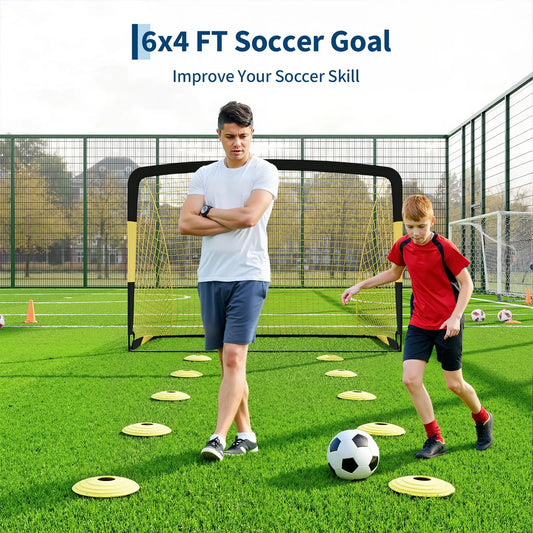 HiMISS Pop Up Soccer Goals Portable Youth Training Kit