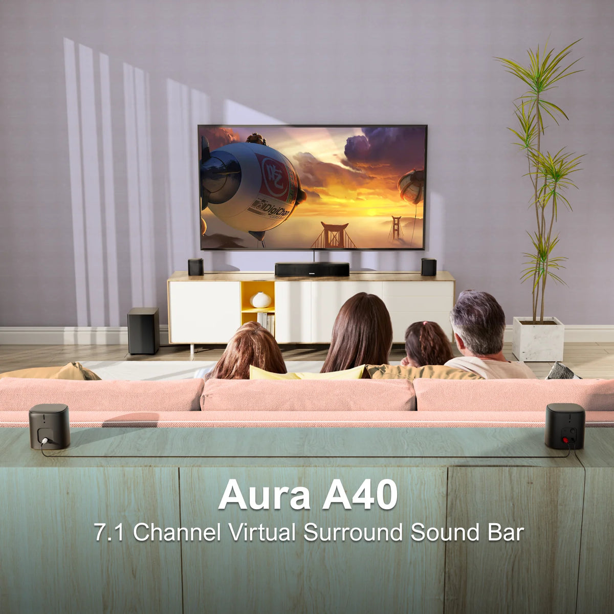 ULTIMEA 7.1 Channel Virtual Surround Soundbar Home Theater System
