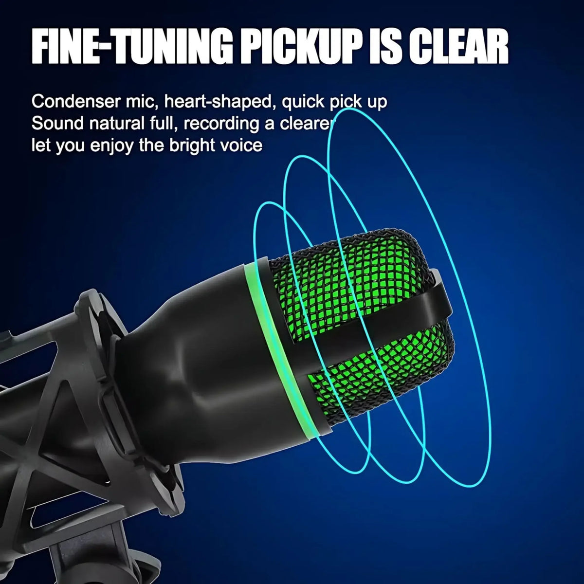 Stonego Usb Condenser Microphone With Rgb Tripod And Mute Button