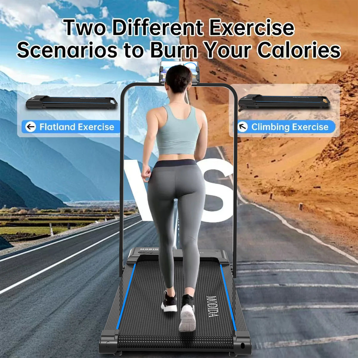 Modida Walking Pad Treadmill Under Desk Foldable Quiet Motor