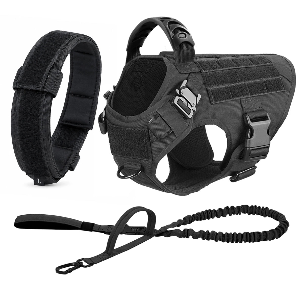 PetraVel Padded Nylon Dog Harness Leash Set For Safe Walking
