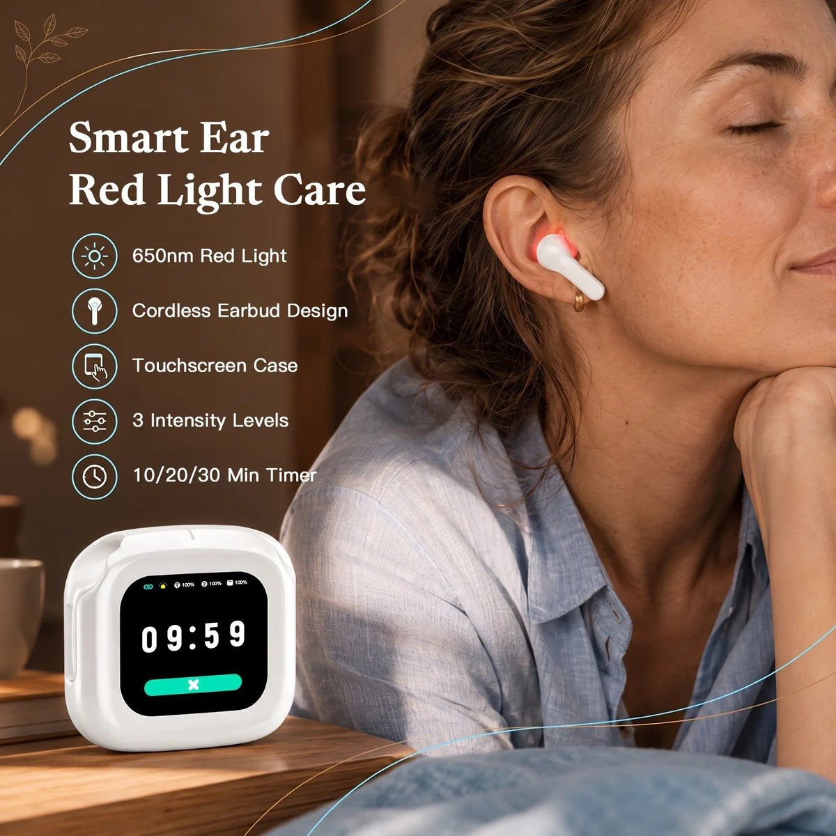 KTS Cordless Red Light Ear Care And Therapy Device