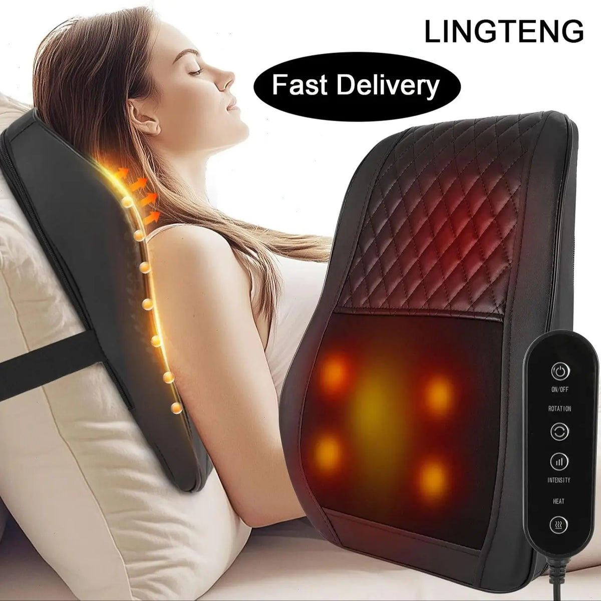 LINGTENG Cordless Neck Back Massager With Heat And 3D Acupressure