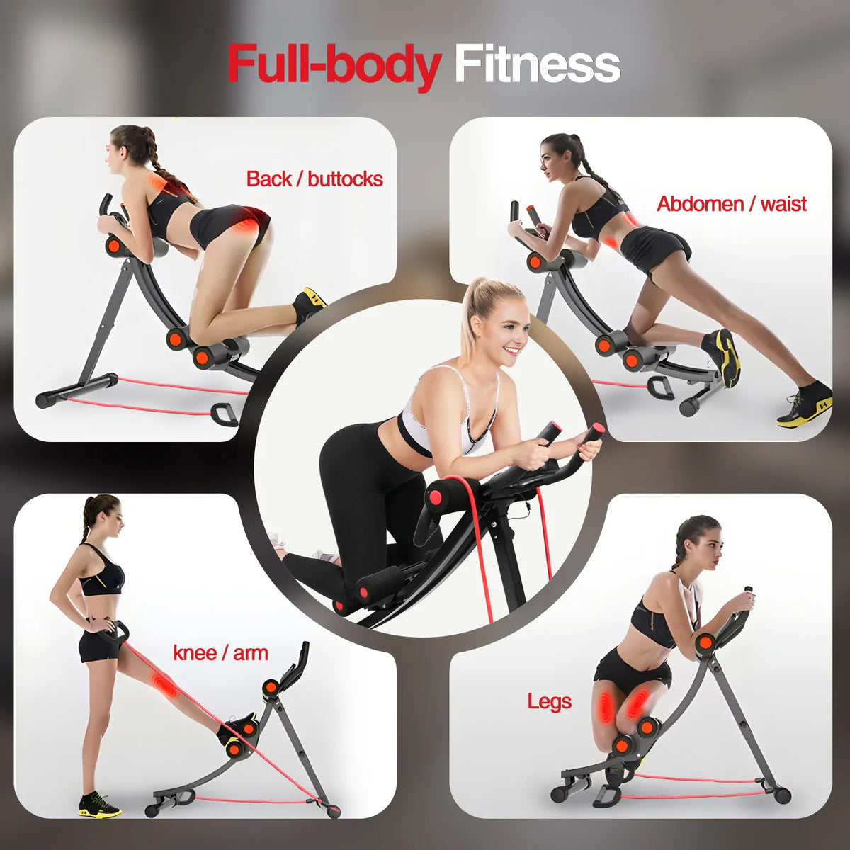 Foldable Ab Machine with LCD Display Core and Abdominal Trainer