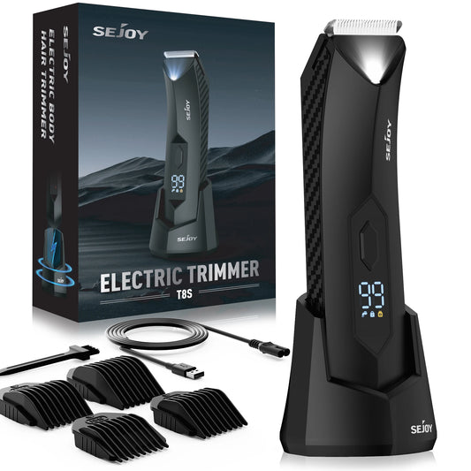 Sejoy Men's Electric Body Groomer With Replaceable Ceramic Blades