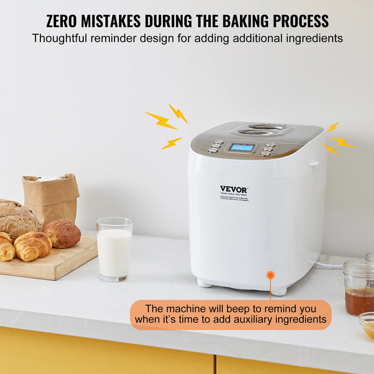 SucceBuy 15 Function Automatic Bread Maker With Gluten Free Setting