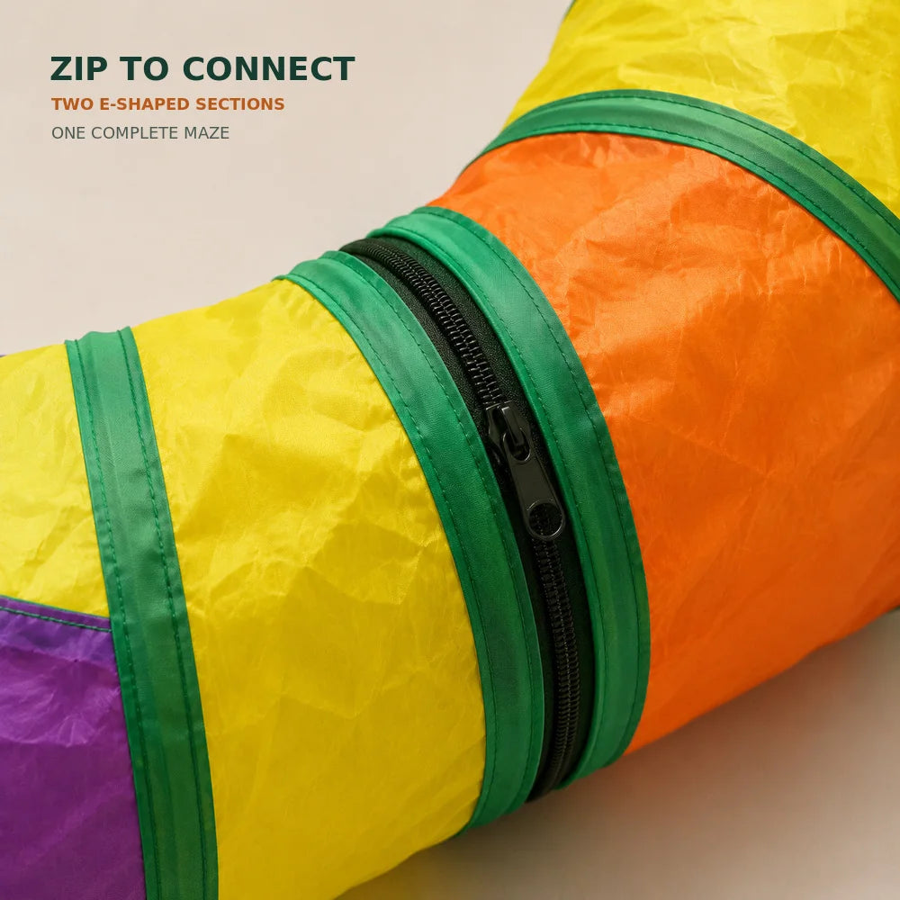 Zoe Foldable Connectable Cat Tunnel Maze With Interactive Toys