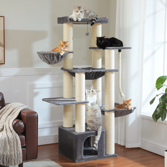 PAWZ Road Multi Level Cat Tower With Sisal Posts Hammock